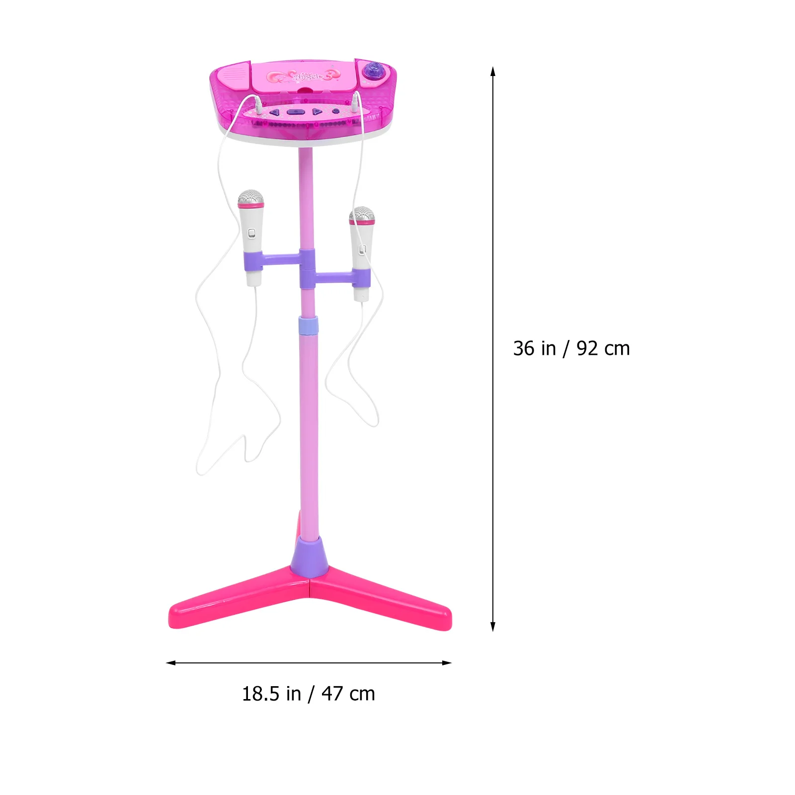 1Set Microfono di simulazione Giocattolo per bambini 3-12 anni Doppio microfono Design Mp3 Connessione Supporto regolabile Regalo per l'apprendimento della musica