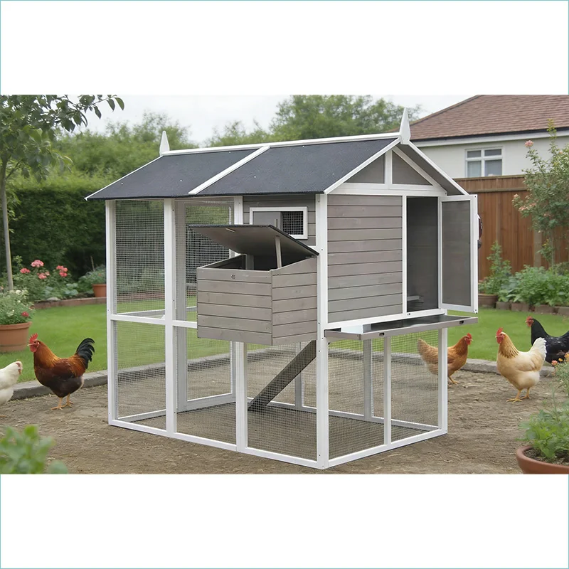 Wooden Chicken Coop Wholesale Farmhouse Large Chicken Cage Chicken Hutch with Nesting Box  Large Poultry Farm Cage for Promotion