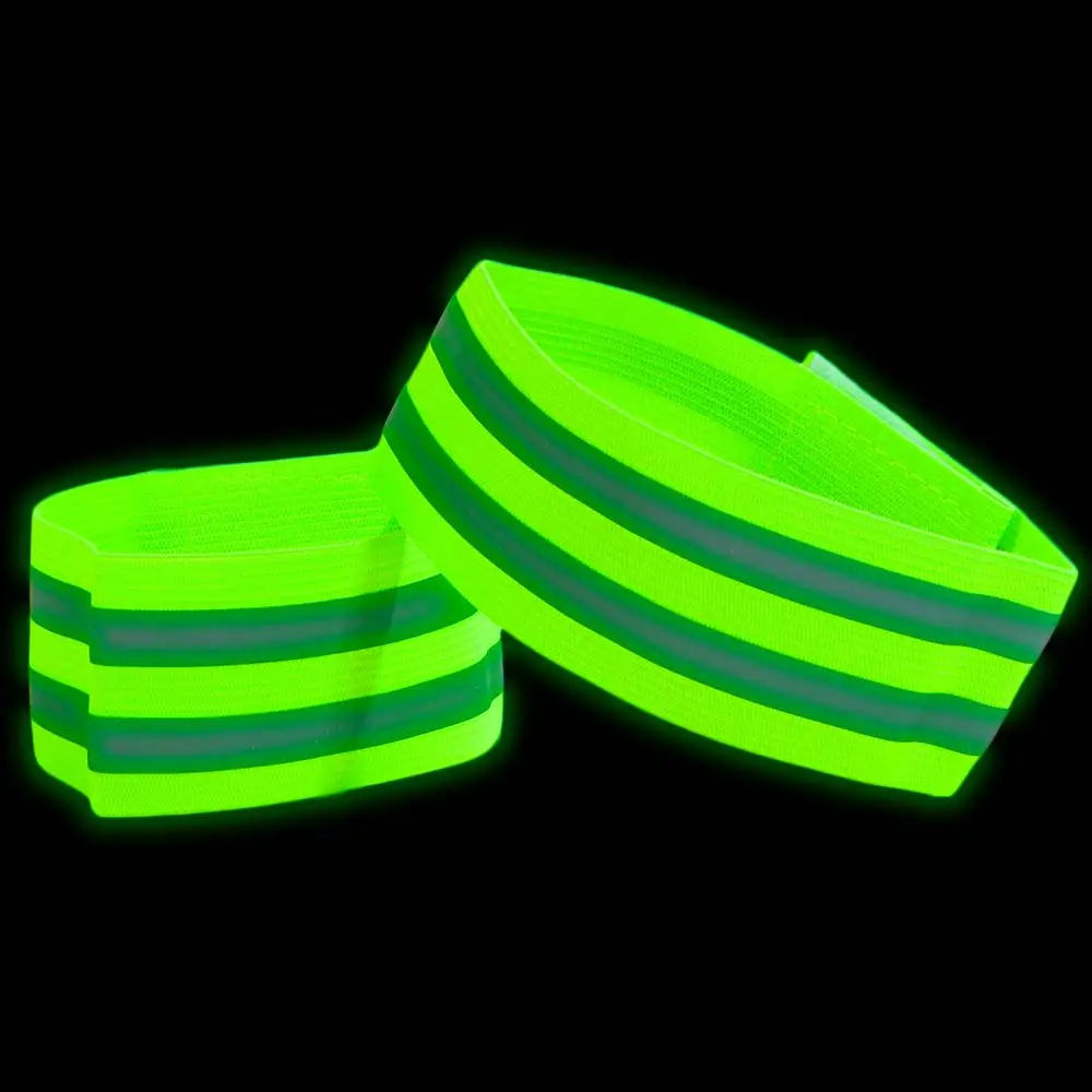 8PCS Multifunctional Warning Reflective Bands Adjustable Elasticated High Visibility Reflect Straps Safety Elastic Armband