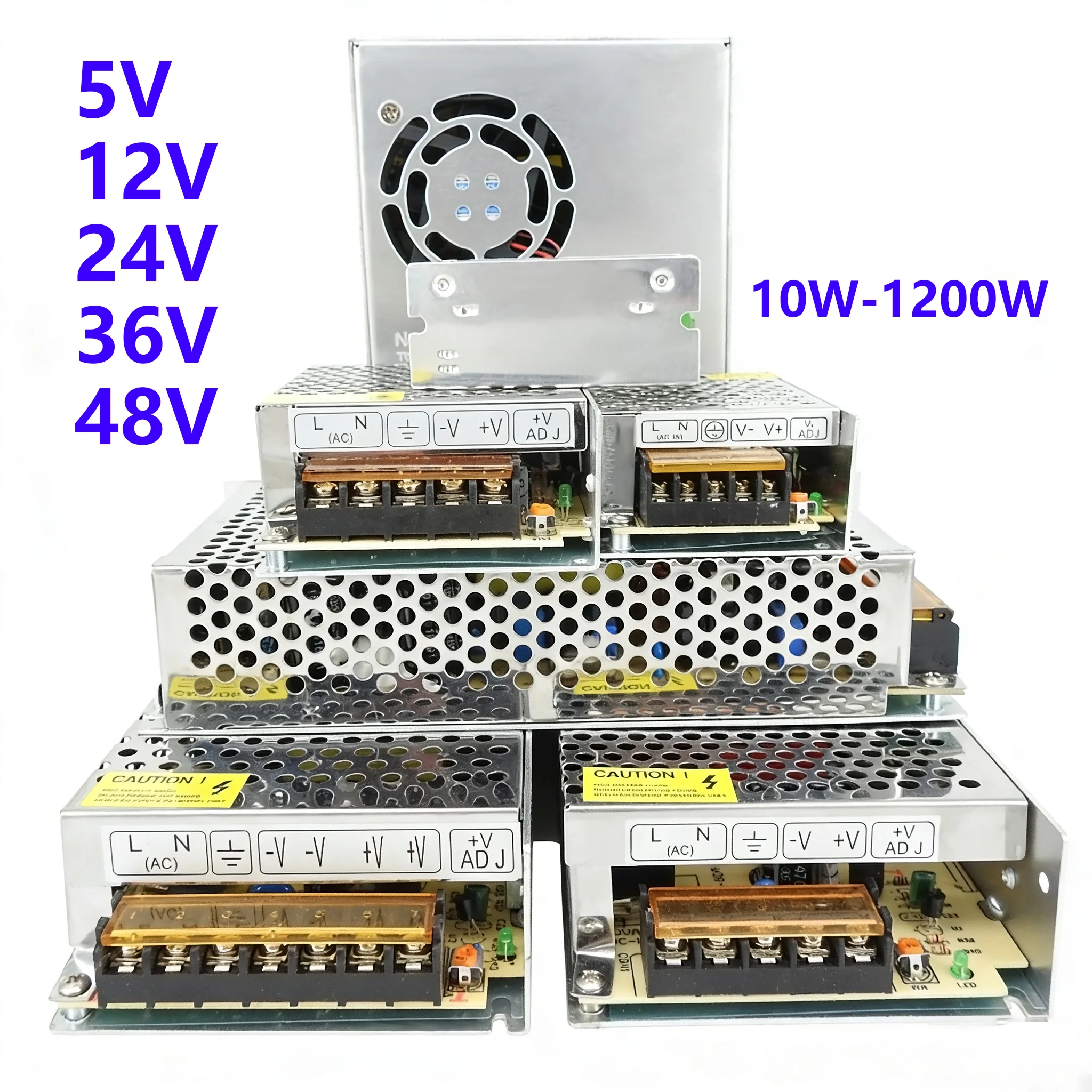 Convertisseurs d'alimentation 5V 12V 24V 36V 48V 1A 2A 3A 5A 10A 20A 30A, alimentations à découpage haute tension AC vers basse tension DC