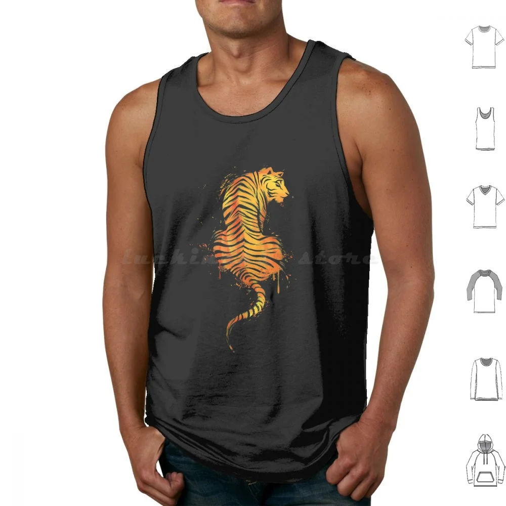 

Tiger Ink Tank Tops Vest Sleeveless Facemask Tiger Ink Animals Cats Wild Animals Big Cat Nature Custom Design Cheap Tobias