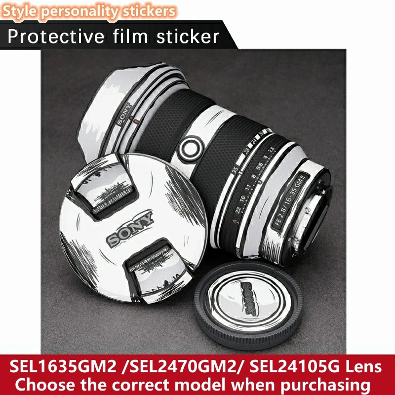 

For SONY FE 16-35mm F2.8 GM II /FE24-70mm F2.8 GM2 / FE 24-105mm F4 G OSS Lens Sticker Protective Skin Decal Film 2D Version