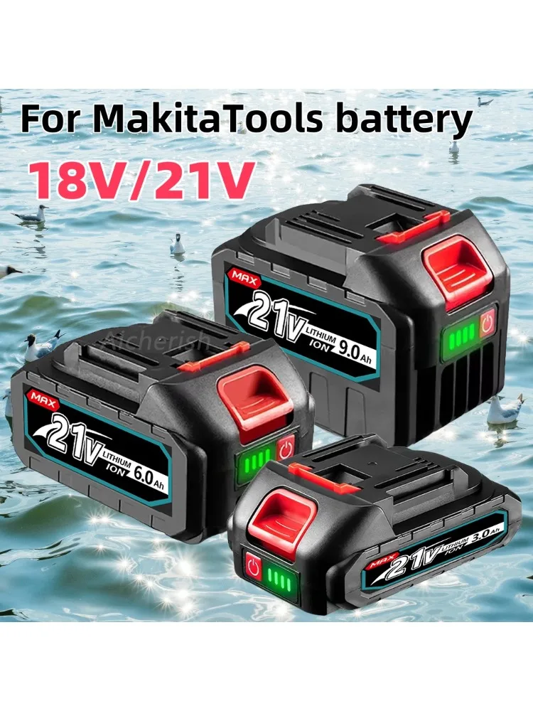 Batterie au Lithium Rechargeable 9000mAh pour Makita 21V-18V BL1850 BL1880 BL1860B batterie d'outils professionnels