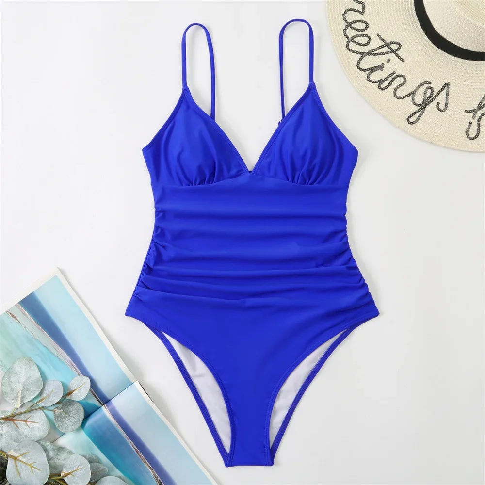 Sexy Sling Bikini High Waisted Stacked Swimsuit Y2K V-neck Tropical Monokini Women Swimwear Beach Bathing Suits Vacation Outfits