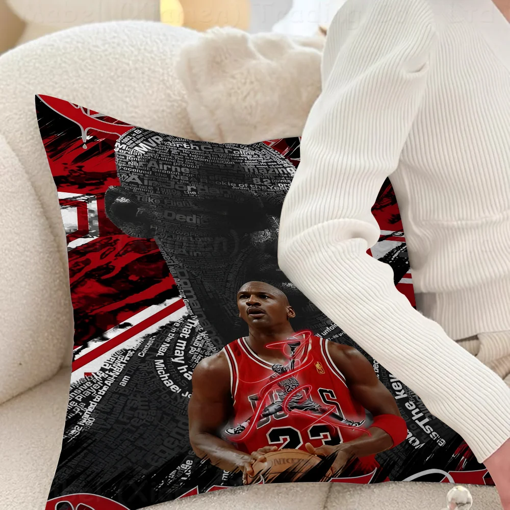 M-Michael J-Jordan Personalized Pillow Cover Kids Bedroom Wild Party Decor Pillowcase Kid Birthday Shower Gift view 2