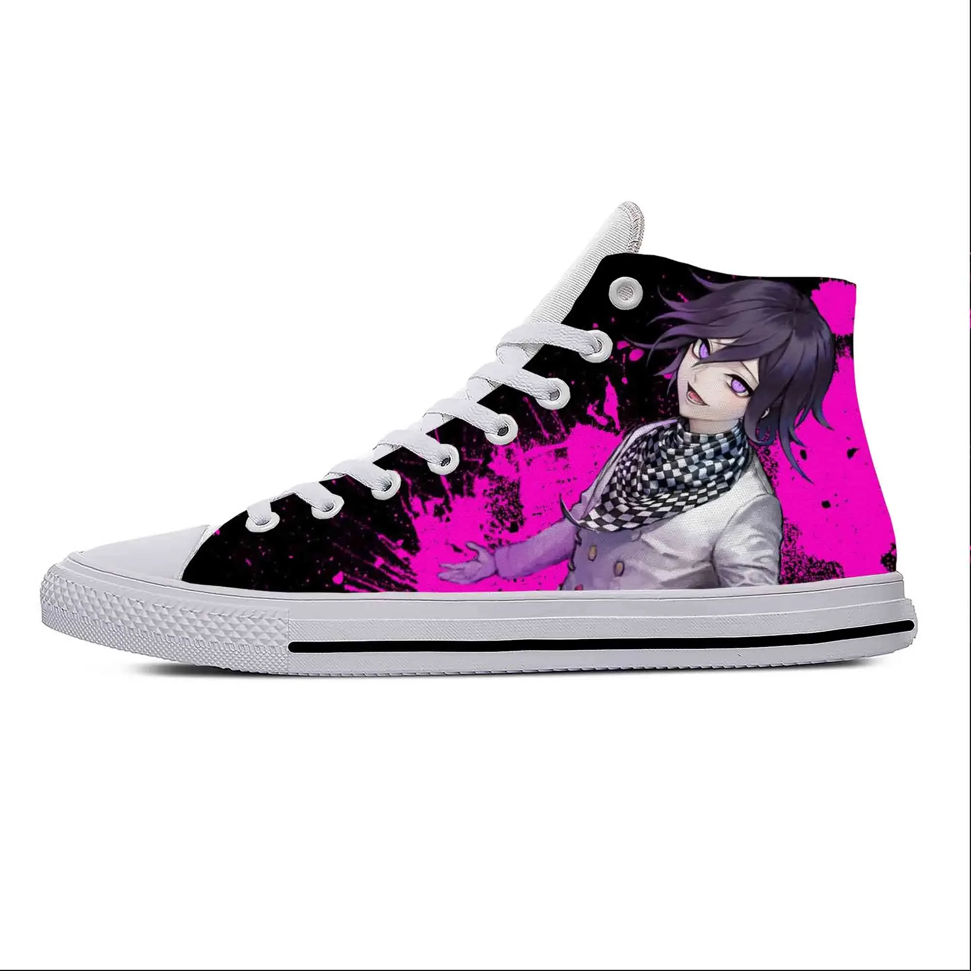 Anime Cartoon Manga Kokichi Ouma Oma Danganronpa Casual Cloth Shoes High Top Lightweight Breathable 3D Print Men Women Sneakers