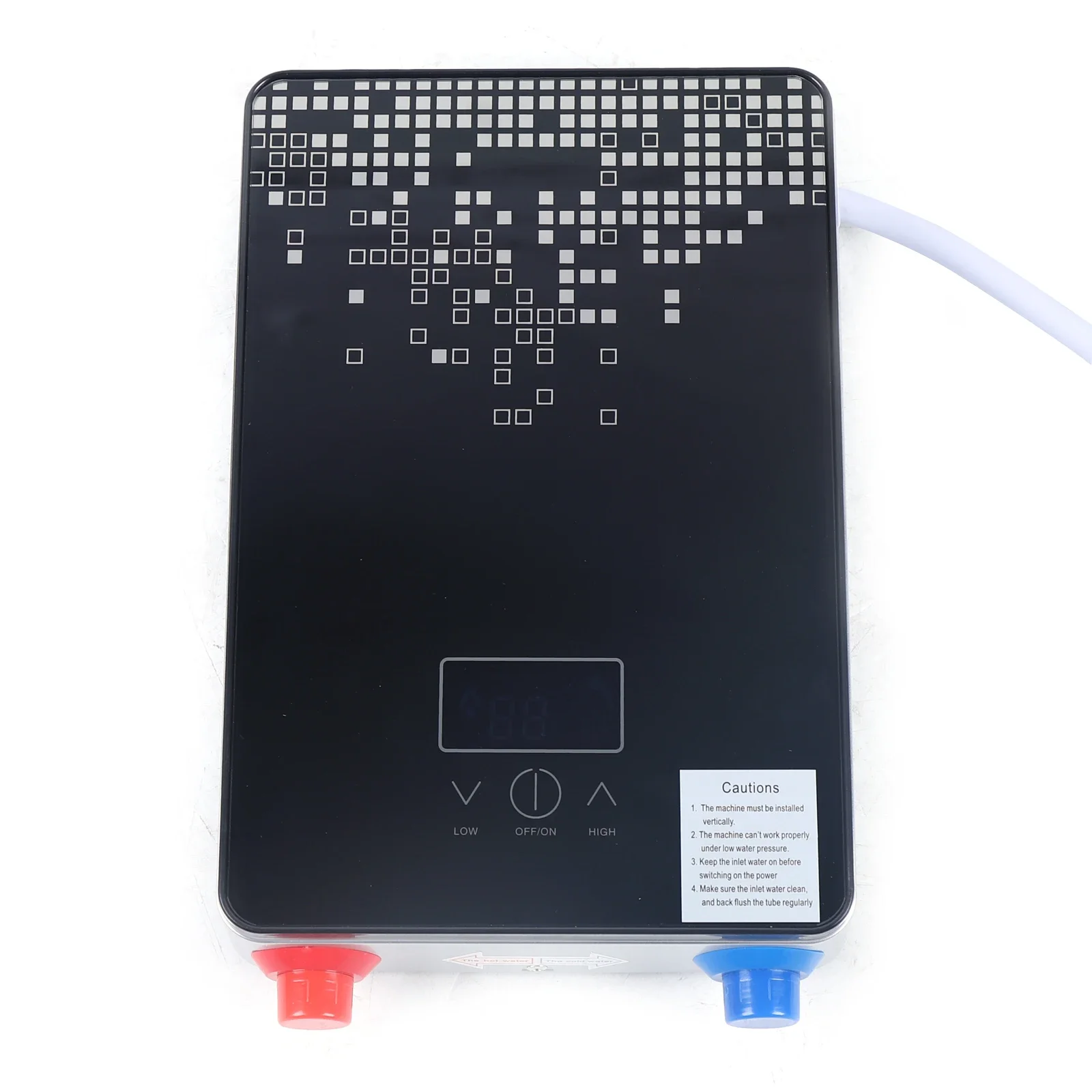 Electric Water Heater 6.5kW Instant Hot Water Heater with Digital Display for Bathroom-220V Black Bathroom Shower Hot Water Set