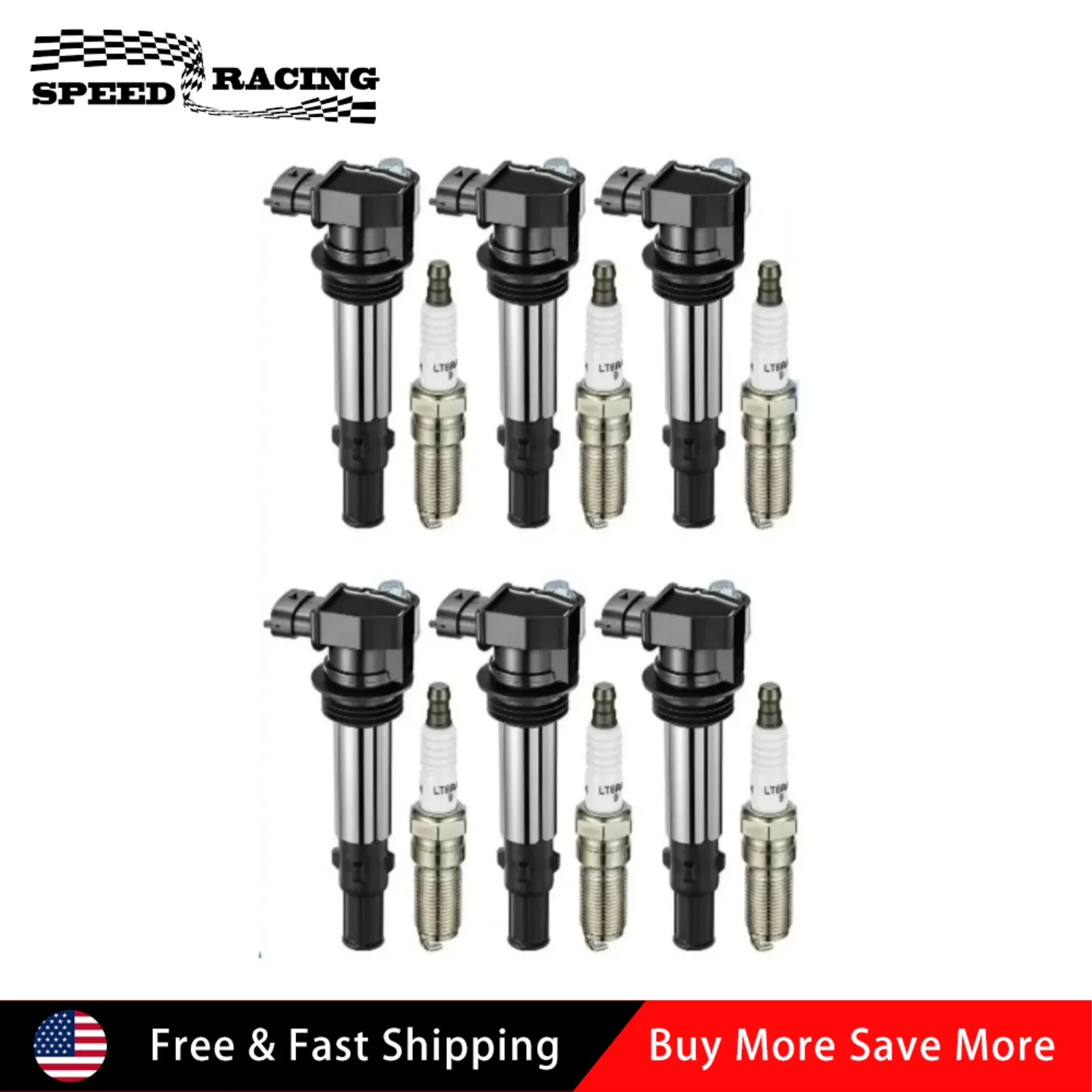 

12583514 12613051 6 катушек зажигания и 6 свечей зажигания для Buick Rendezvous 3.6L 2004-2006, Cadillac CTS 2.8L V6 2005-2007