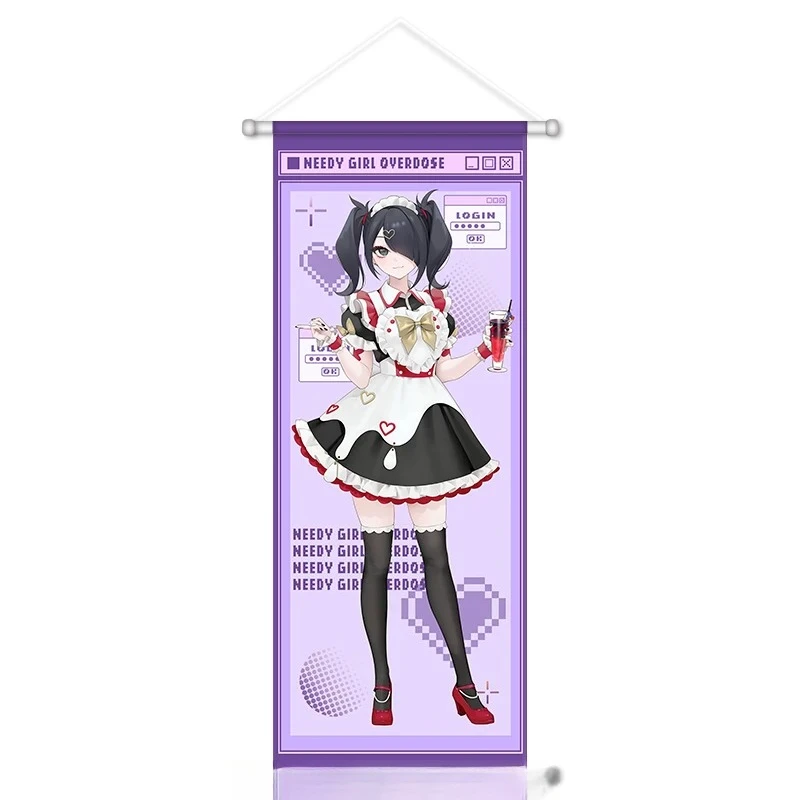 雨のアニメスクロールキャンバス壁掛け絵画家の装飾アニメポスター壁アート部屋の装飾75X28cm女の子を追い払うギフト