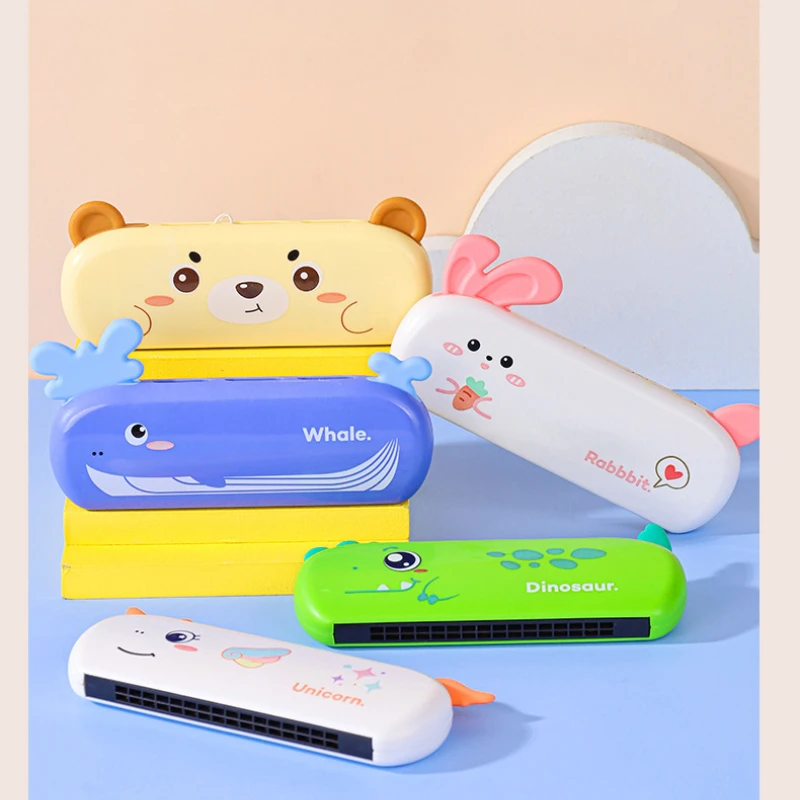 

Cartoon Mouth Organ 16 Hole Beginner Free Blowing Instrument Lung Capacity Training Sturdy Stylish Suitable for Outdoors