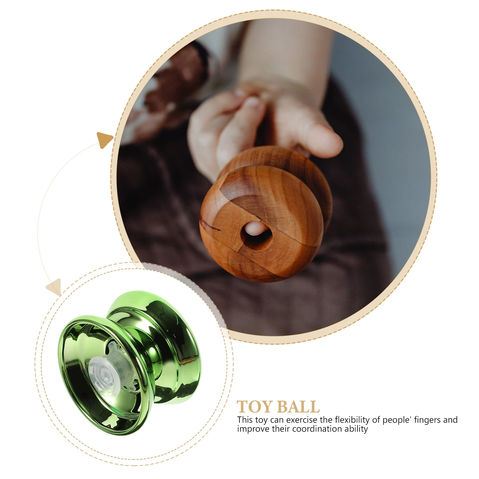 

1Set Beginner Yo-Yo Ball Sturdy Metal Fingertip Plaything Exercise Finger Flexibility Coordination Outdoor Gift