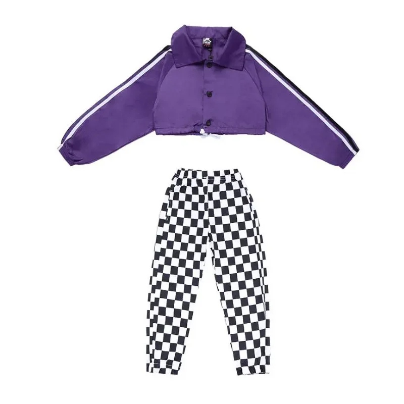 Trajes para niñas, Tops cortos, pantalones, ropa de baile de salón, trajes de escenario para niños, ropa de rendimiento de Hip Hop, trajes de baile de Jazz