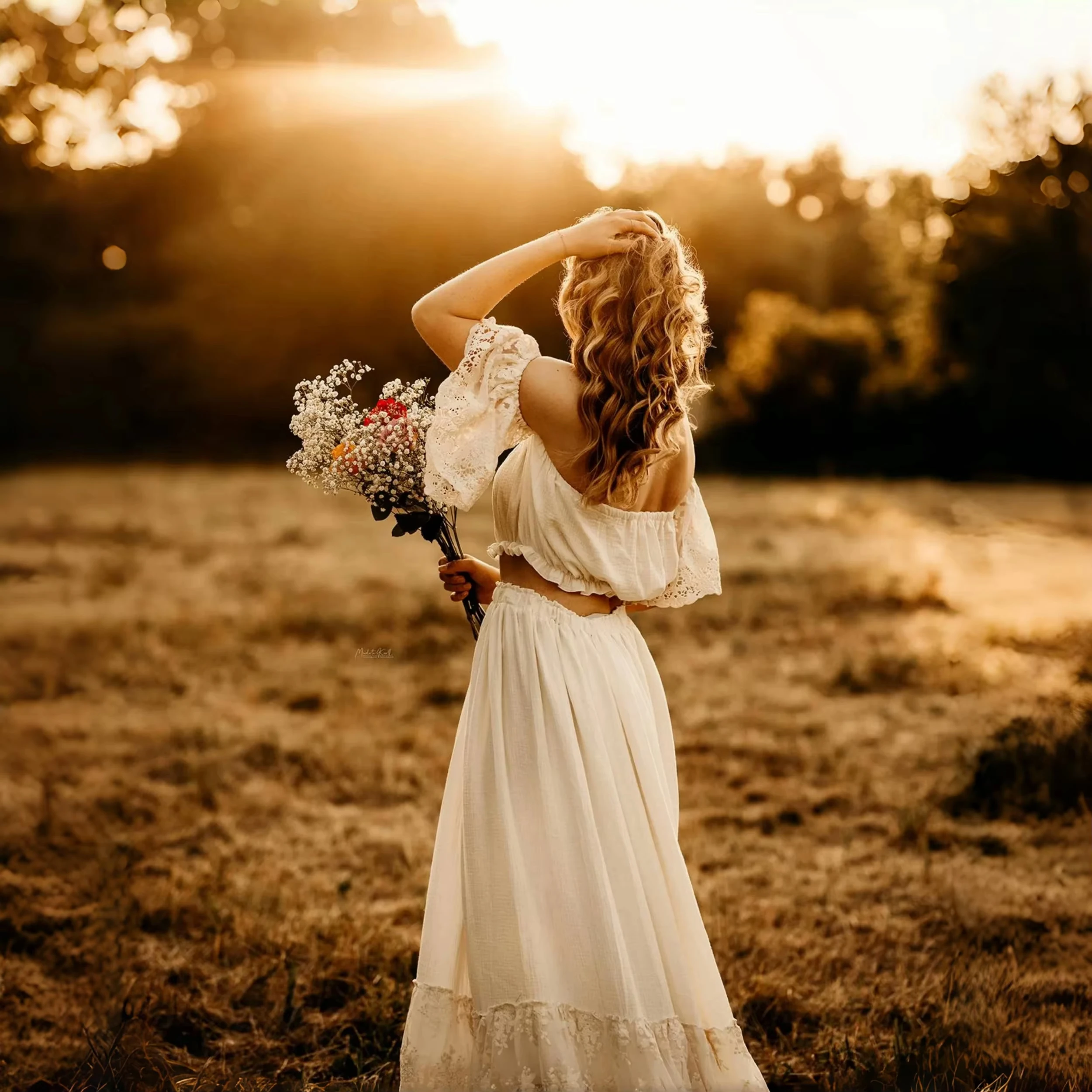 Boho-Spitzen-Umstandskleid, Fotoshooting, schulterfrei, für Schwangerschaft, Fotografie, Babyparty, schwangere Frauen, zweiteiliges Set