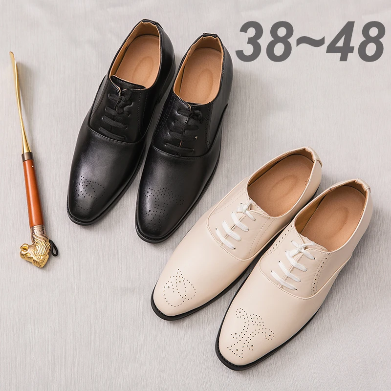 Dress Business Office Casual Carved British Mens Wedding Formal Oxfords Designer Man Party Loafers Flats Shoes for Men Plus Size