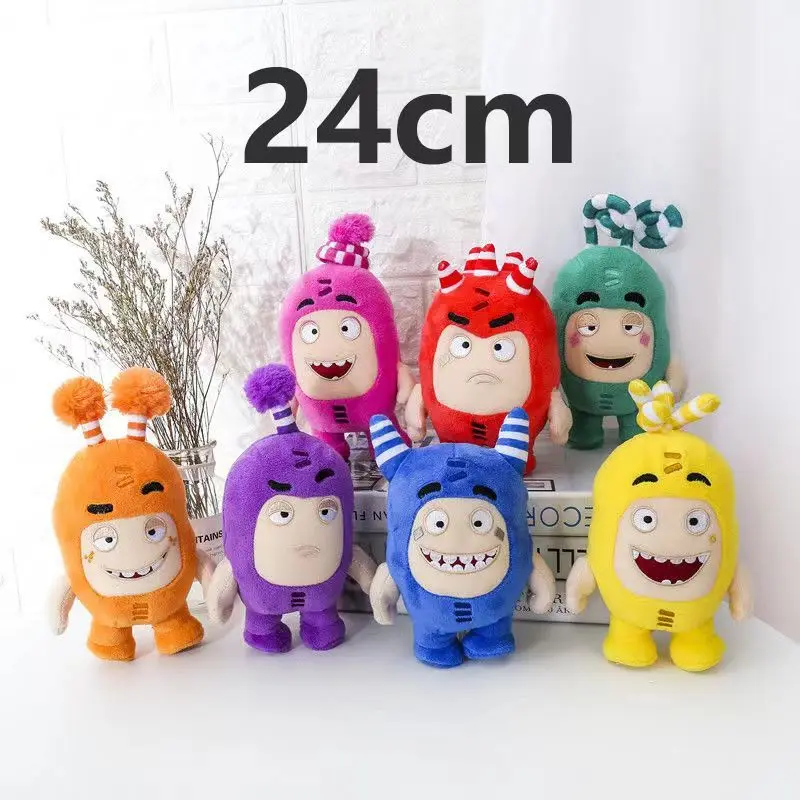 24cm Oddbods Plush Toy Cartoon Plush Toys Cute Soft Fuse Pogo Bubbles Slick Zeke Jeff Plush Doll Toys For Kids Christmas Gift