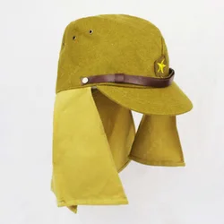 WWII JAPANESE ARMY IJA SOLDIER FIELD WOOL CAP HAT WITH HAVELOCK NECK FLAP