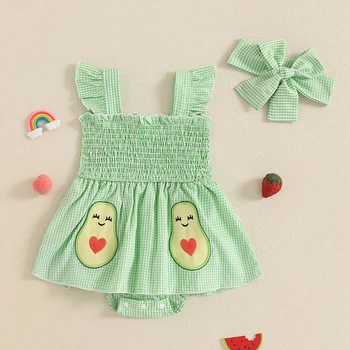 Avocado Plaid Baby Set 1