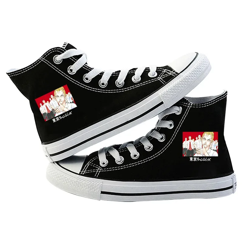 CyAnime طوكيو المنتقمون سانو مانجيرو تأثيري أحذية رجالي Hanagaki Takemichi حذاء قماش عالي غير رسمي جلد زوجين حذاء مسطح Wom