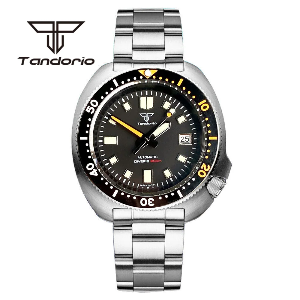 

Tandorio NH35A 44mm Dress 200m Automatic Mechanical Dive Men's Watch Sapphire Glass Date Display Rotating Bezel Green Luminous