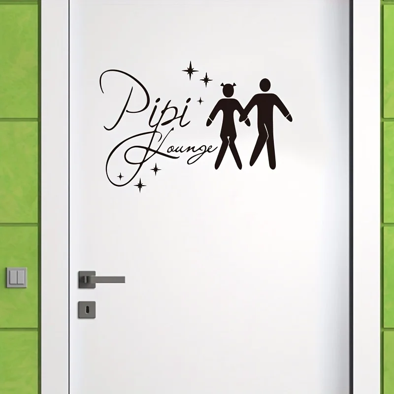 Rest Room Wc Toilet Door Label Wall Stickers Are Suitable For Living Rooms And bedrooms, Easy To disassemble, self-adhesive