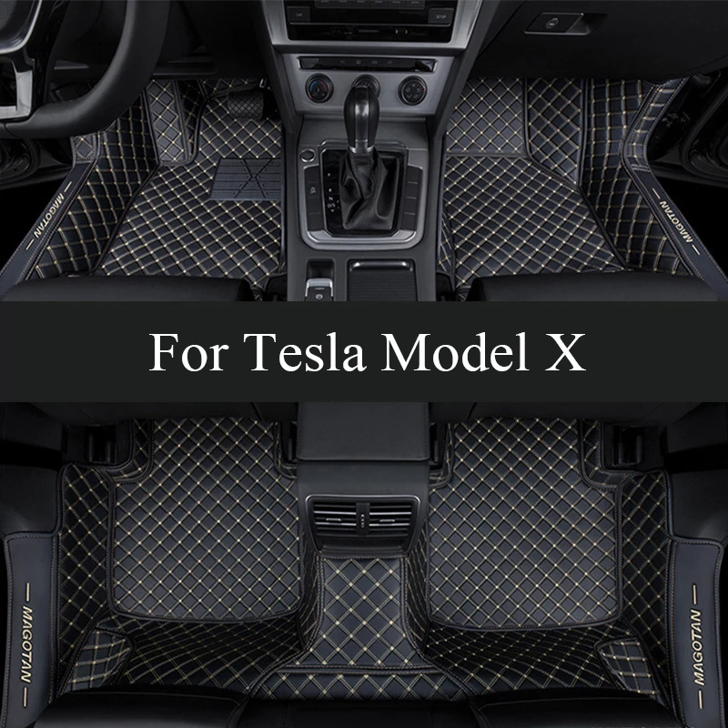 

Car Floor Mats For Tesla Model X 2016~2022 6 seat Second Row No Handrails Anti-dirt pad Interior Parts floor Pad Car trunk mat