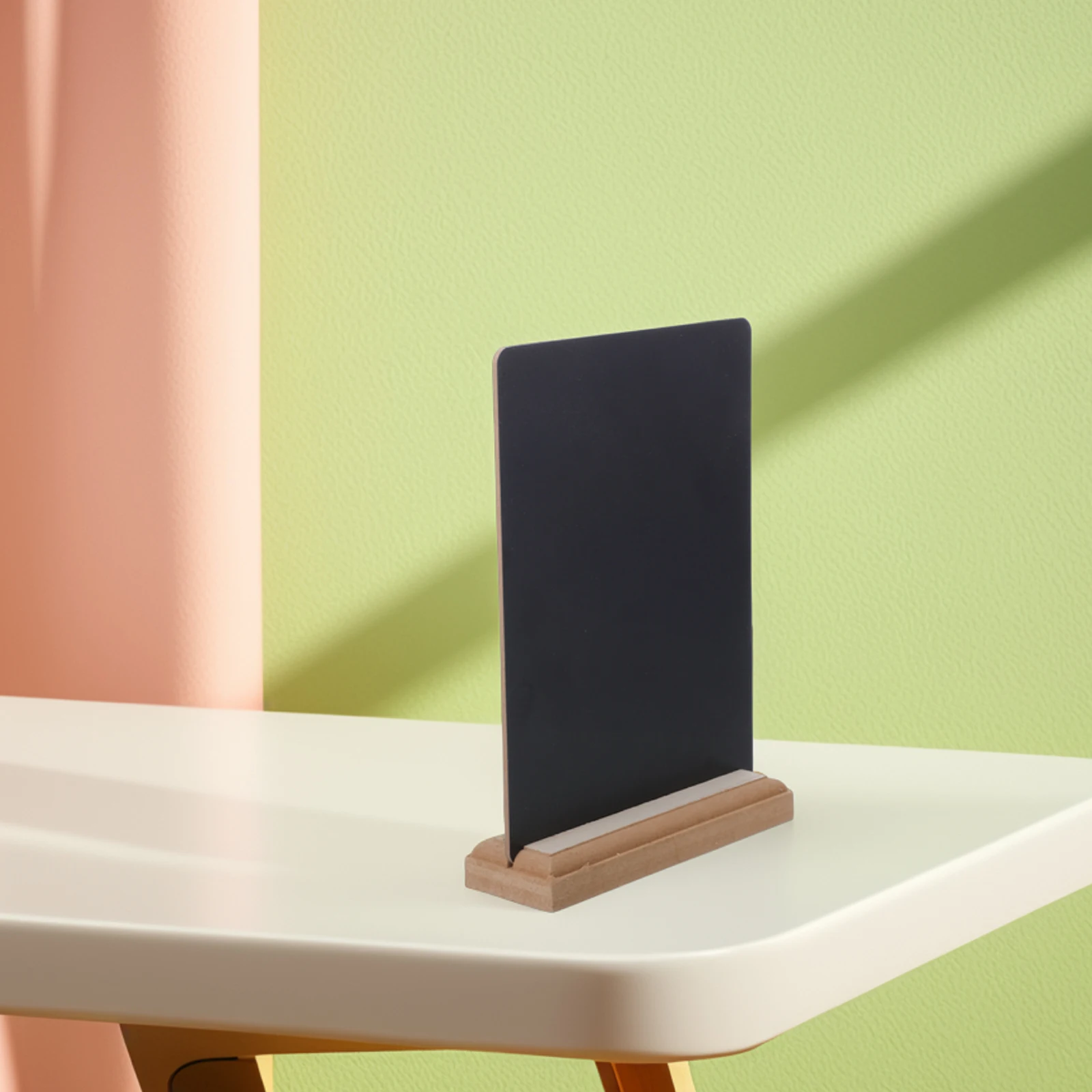 2pcs Mini Double Sided Wooden Base Tabletop Chalkboard Sign Small Menu Boards Easel Stand Compact Multifunctional