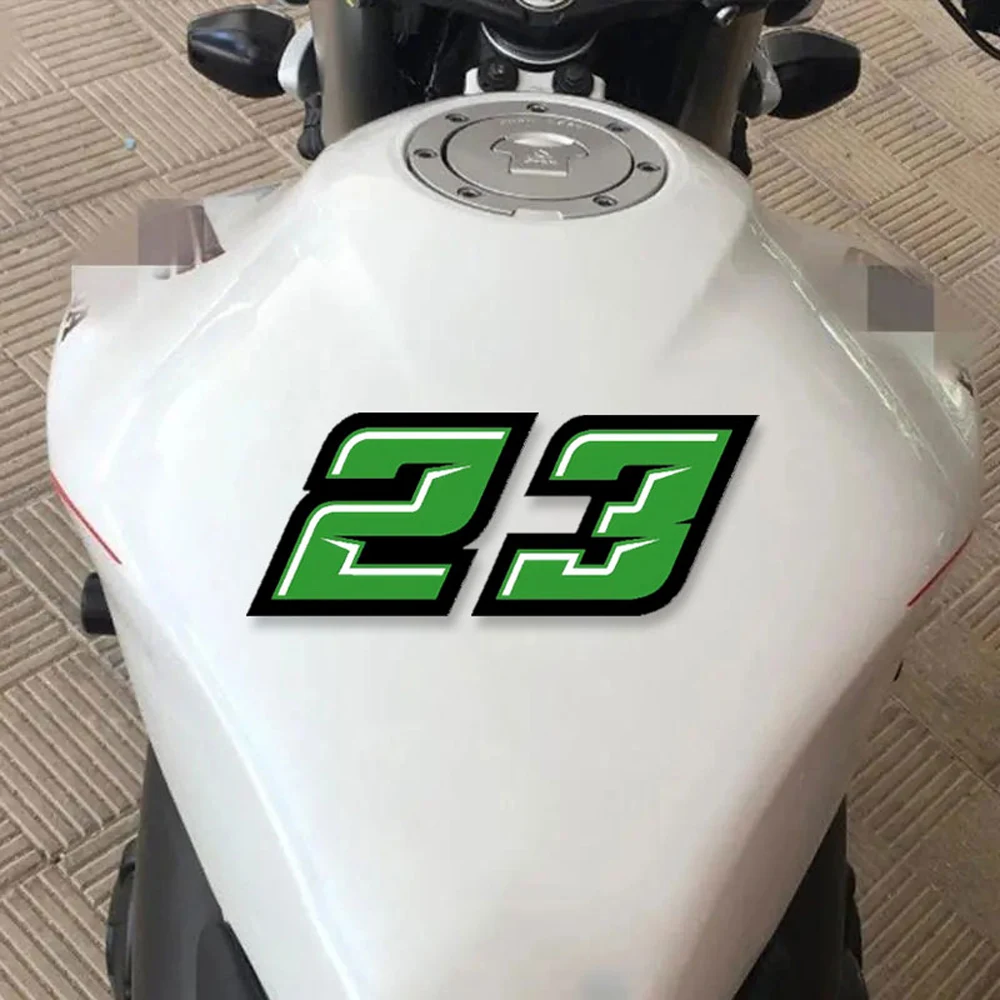 1PC 0123456789 Green Number Motorcycle Stickers Motorbike Fuel Tank Side Panels DIY Scooter Fairing Racing Helmet Vinyl Decals