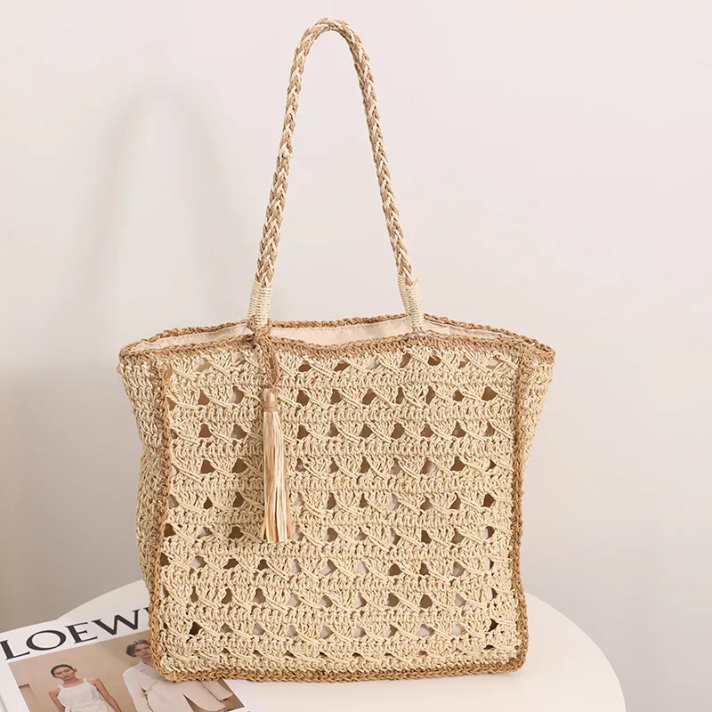 Weave Tassel Tote Beach Bags Women Shoulder Bag Lady Handbags