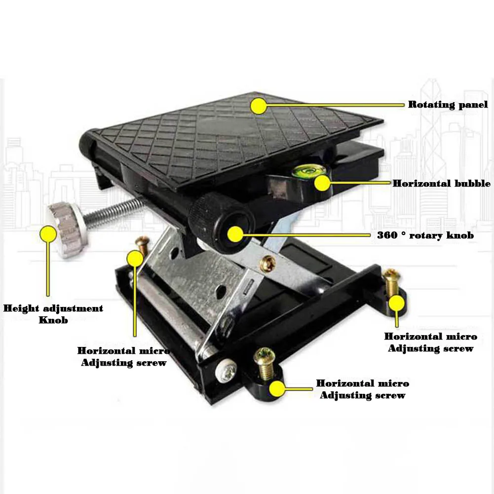 Black Squared Rotatable Lifting Table Heavy Duty Stable Durable Lifting Jacks For Laboratory Home Use Tools