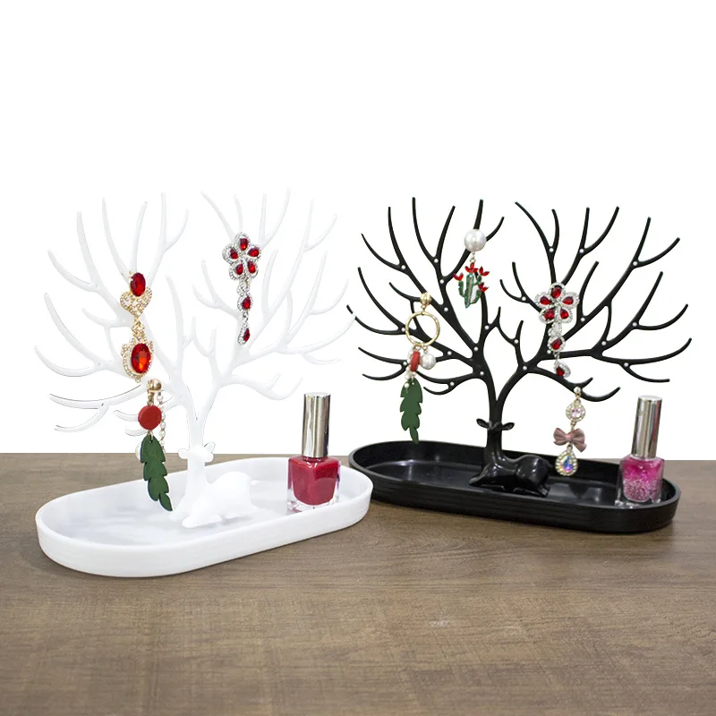 

Jewelry Display Stand Tray Tree Storage Racks Earrings Necklaces Rings Jewelry Boxes Case Desktop Organizer Holder Make Up Decor