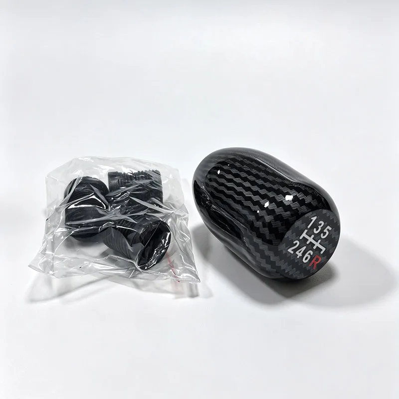 Universeller 5/6-Gang Schaltknauf aus Carbon-Schwarz für Rennwagen, Schalthebel-Kopf, Auto-Tuning-Zubehör – Detail 9