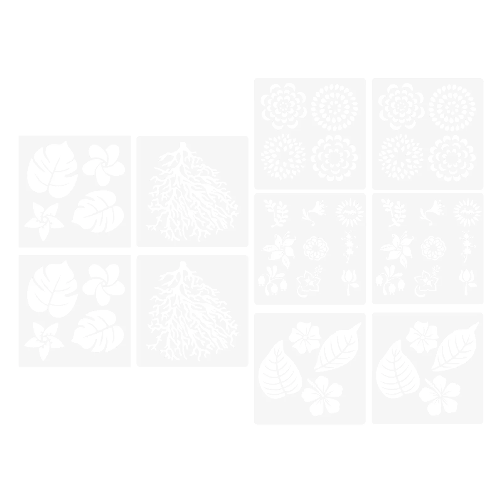 10 Pcs Hollow Painting Template Drawing Stencils Openwork Leaves DIY Templates The Flowers