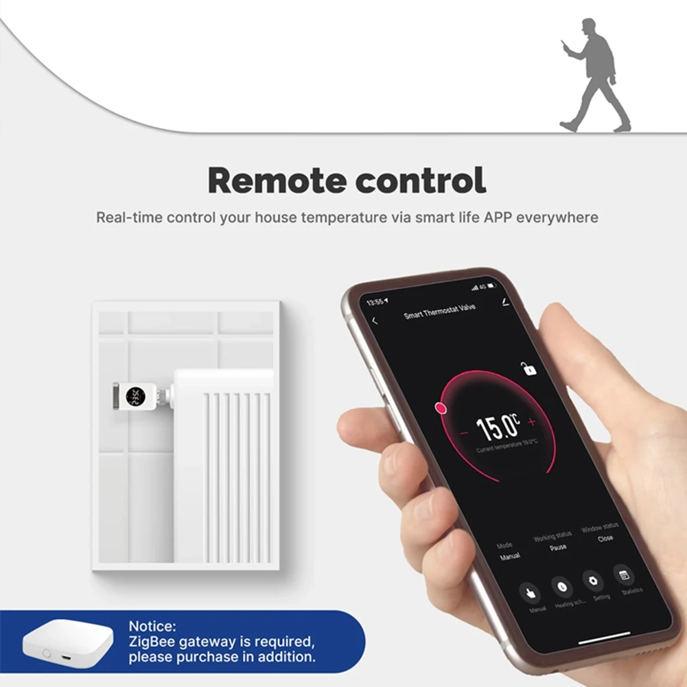 

Tuya Smart Wi-Fi привод клапана радиатора регулятор температуры нагрева для Alexa Google Home-ABIU