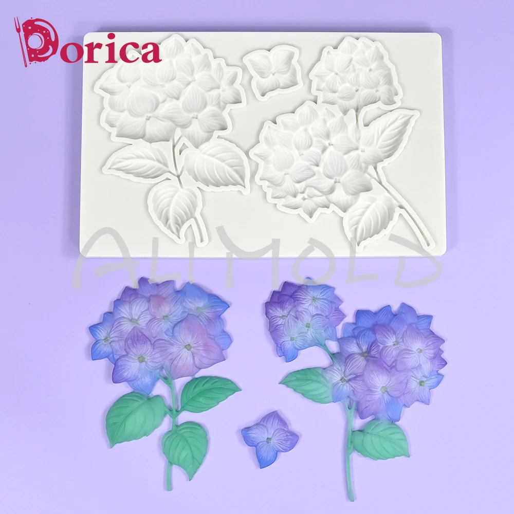 Hydrangea Flower Relief Design Silicone Mold Chocolate Fondant Mould DIY Resin Clay Model Cake Decorating Tools Kitchen Bakeware