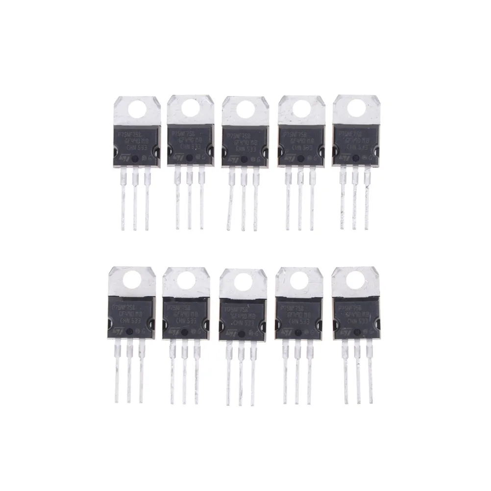 10PCS P75NF75 P75N75 STP75NF75 TO-220 Transistor Original