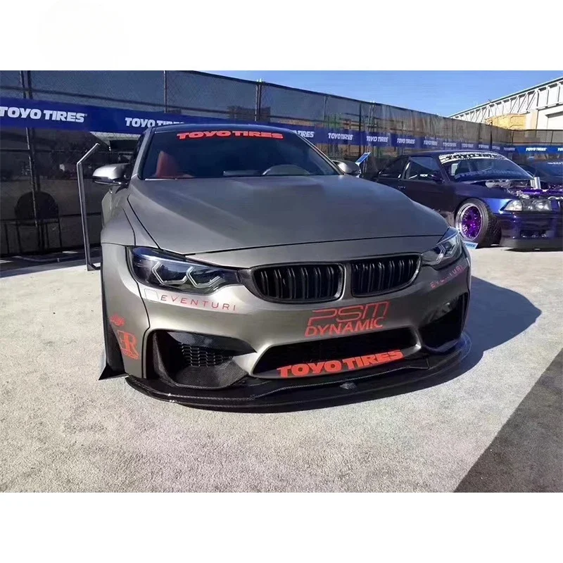 Carbon Fiber Double Front lips M4 F82 M3 F8 Rear diffuser Side skirts Spoiler PSM style Body Kit for  M3 F80 M4 F82