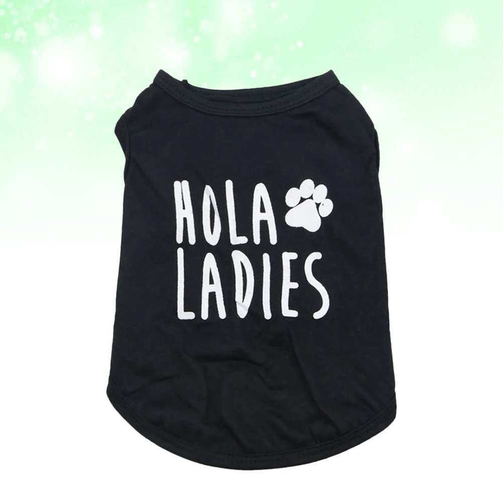 

Dog Vest Cotton Letter Print Black Size L Comfortable Pet Clothes Puppy Outdoor Wear Breathable Party Clothes Pet Vest
