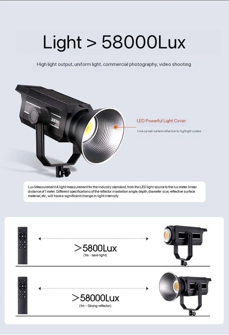 LATZZ 500W LED Video Light Bi-color 300w 400w Continuous Output COB Photography Light APP Control Studio Lamp for Live Streaming