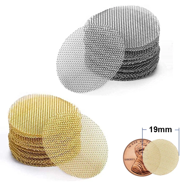 12.7-25mm Brass/Stainles Steel Pipe Metal Filter Silver Gauze Water Pipe Gauze Multifunctional Filter Screen Accessories 100pcs