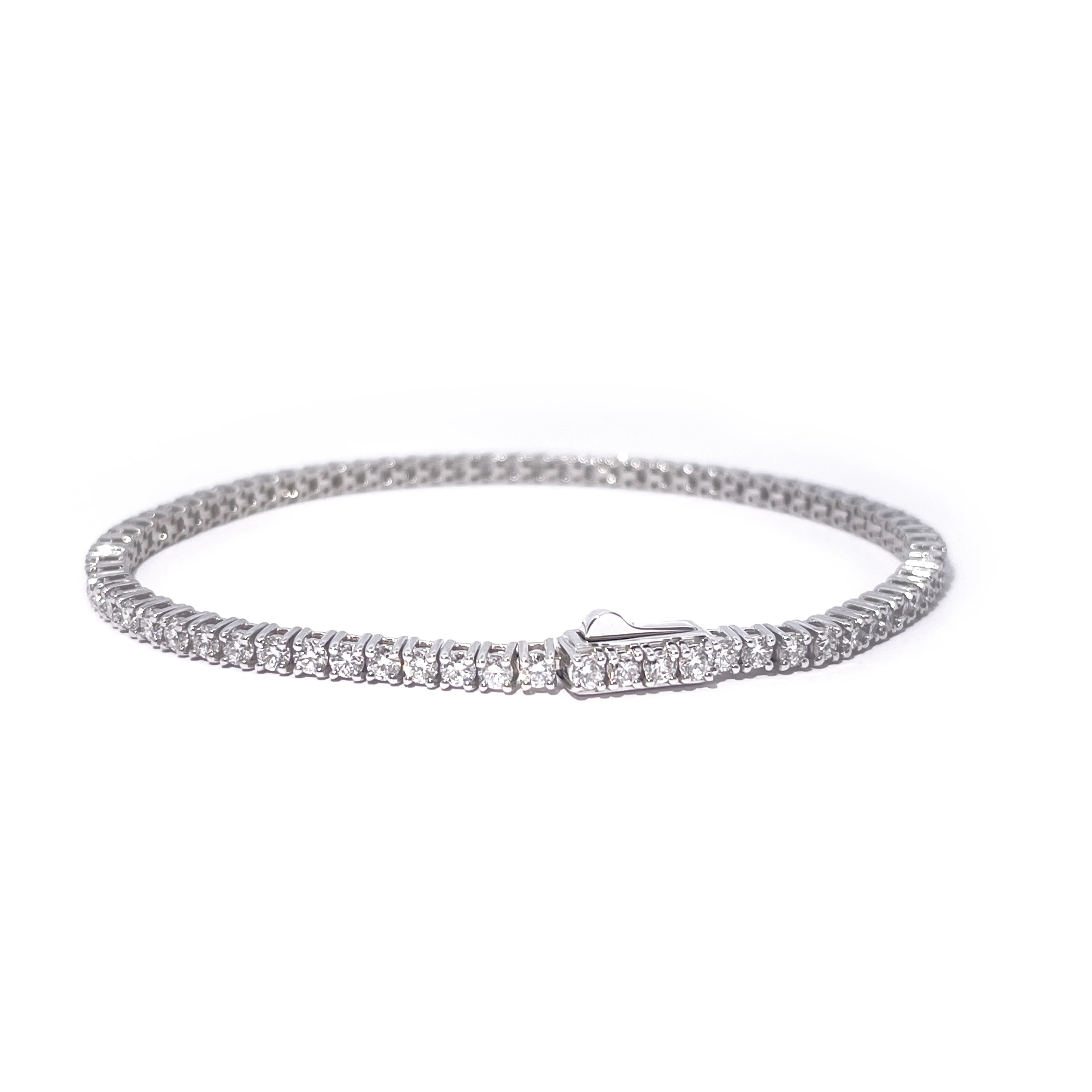 

Tianyu Gems 3.3ctw Lab Diamond Tennis Bracelet 18k 14k White Gold 2.2mm Round DEF White Sparkle Diamonds Women Wedding Bracelet