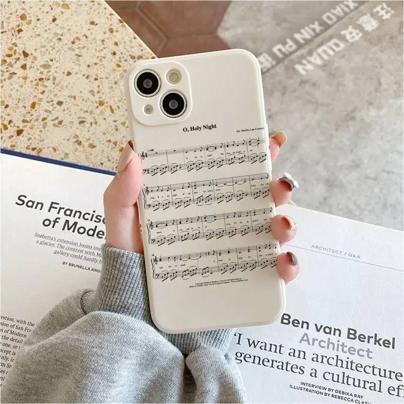 Piano Score Of Famous Songs Phone Case For Iphone 7 8 Plus X Xr Xs 11 12 13 Se2020 Mini Mobile Iphones 14 Pro Max Case