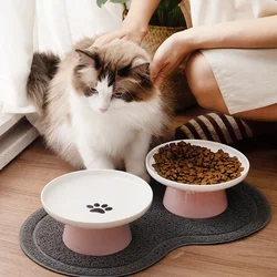 Cat Bowl Ceramic Pet Bowls Cat Dog Bowl Dish Pet Food Plate Kitten Water Dish Feeder  Dog Bowl Feeder for Cats Pet Accessories