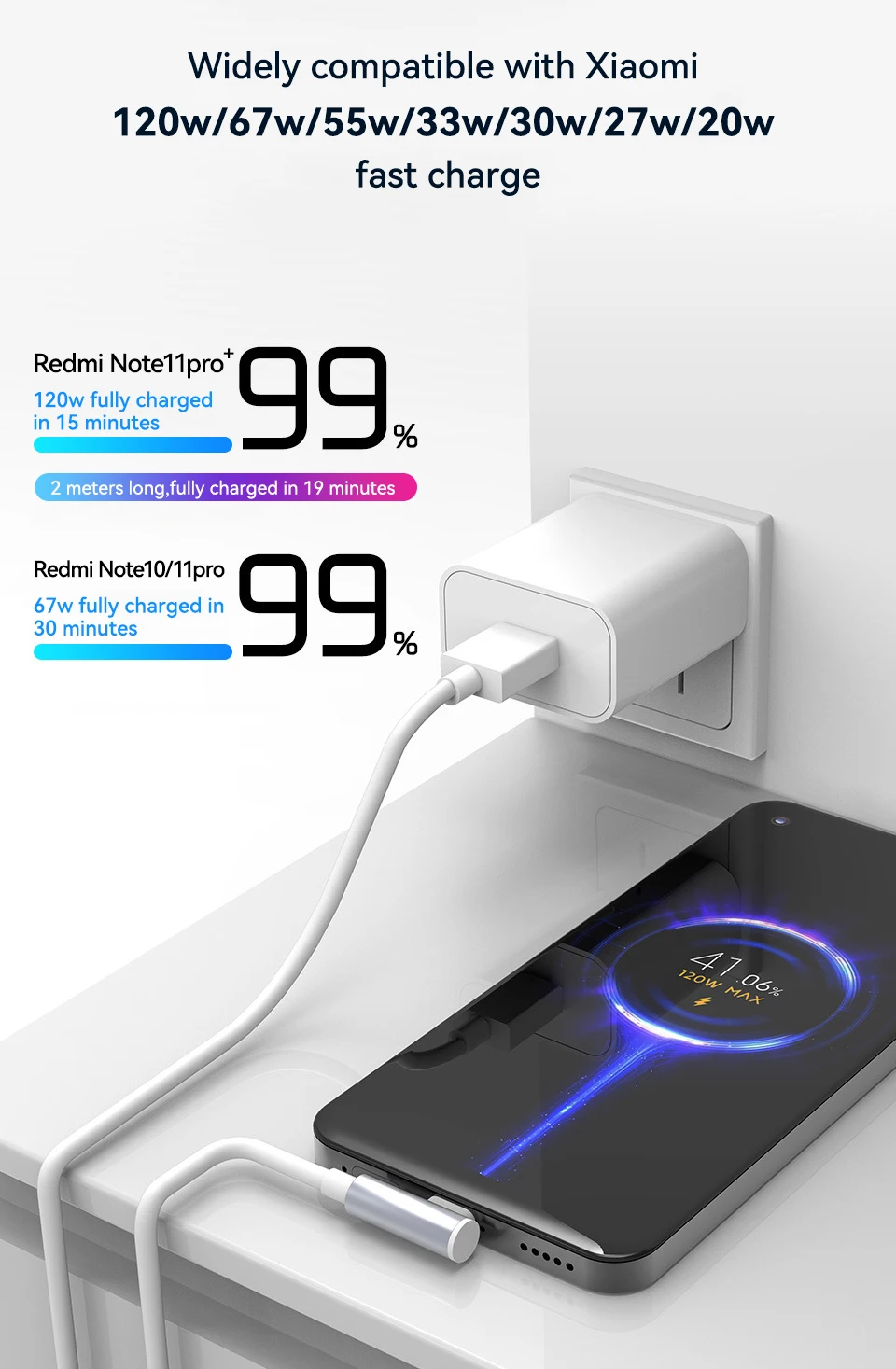 120W Original USB Turbo Fast Charging Cable For Xiaomi mi 15 14 13 12 11 6A 67W Type C Cable Redmi Note 10 9 8 7 Pro K70 Poco X6