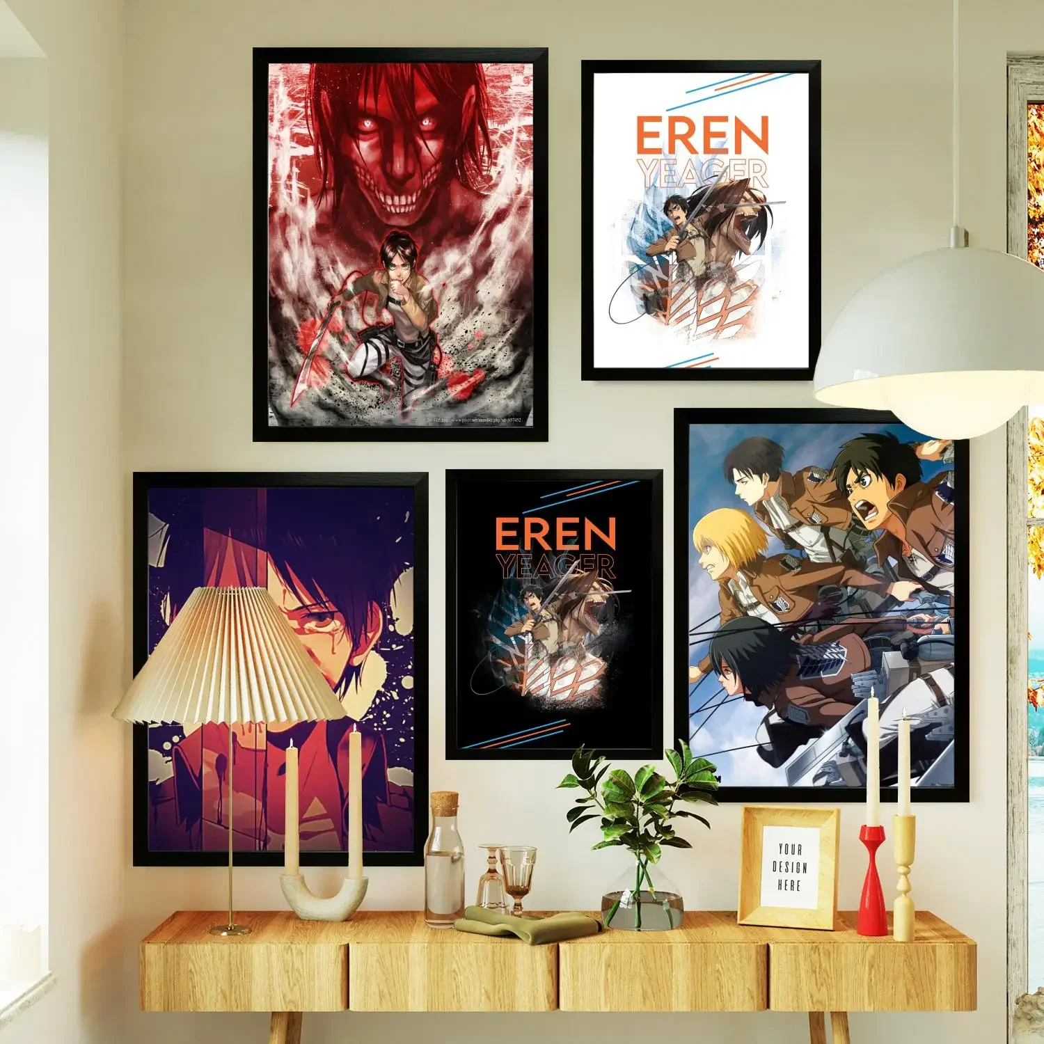 eren yeager Poster Prints Wall Art Canvas Painting Poster For Modern Family Living Room Home Decor