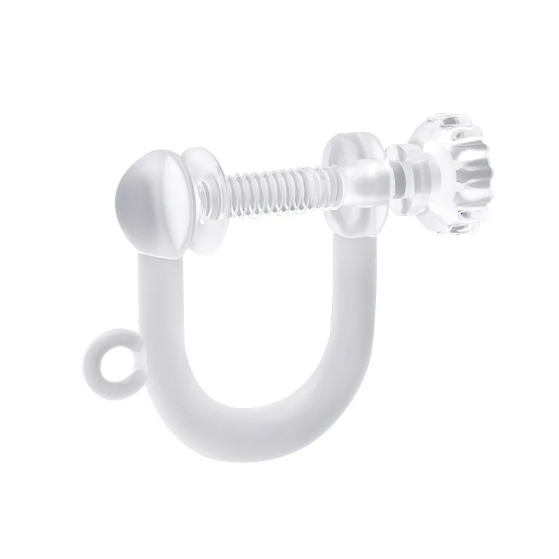 10Pcs/Lot Transparent Resins Screw Earrings Clips no Pierced Jewelry Making Silicone Ear Clips DIY Handmade Earrings Findings