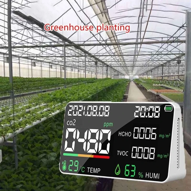 

E28F Precisions Detector Air Quality Monitor Multifunction CO2s Meter Tester Pollution Meter Built-in Battery Large Display