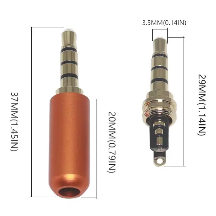【10-1PCS】3.5MM Plug Male Headphone Jack Cable Adapter 4 Poles 3.5MM Balanced Headphone Audio Plug