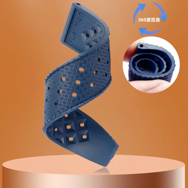 20mm Fluoro rubber strap For Blancpain50 fathoms barracuda 5008D Waterproof Breathable Men Silicone Replace Watch Band for Seiko image 6