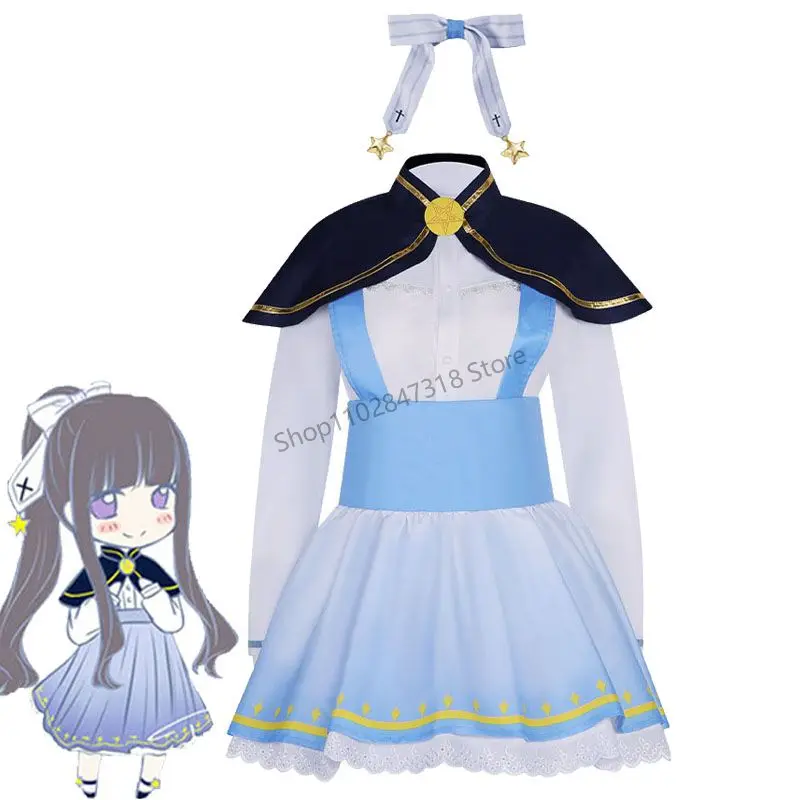 

2024 Halloween Daidouji Tomoyo Cosplay Costume Cardcaptor Sakura Magical Stars Anime Exhibition Girls' Princess Dress Set