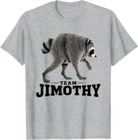 Team JIMOTHY Viral Raccoon Shirt Lustiges Waschbär-Meme-T-Shirt Y2k Streetwear Baumwoll-Grafikbekleidung für Damen und Herren Neuheits-T-Shirt – Detail 8